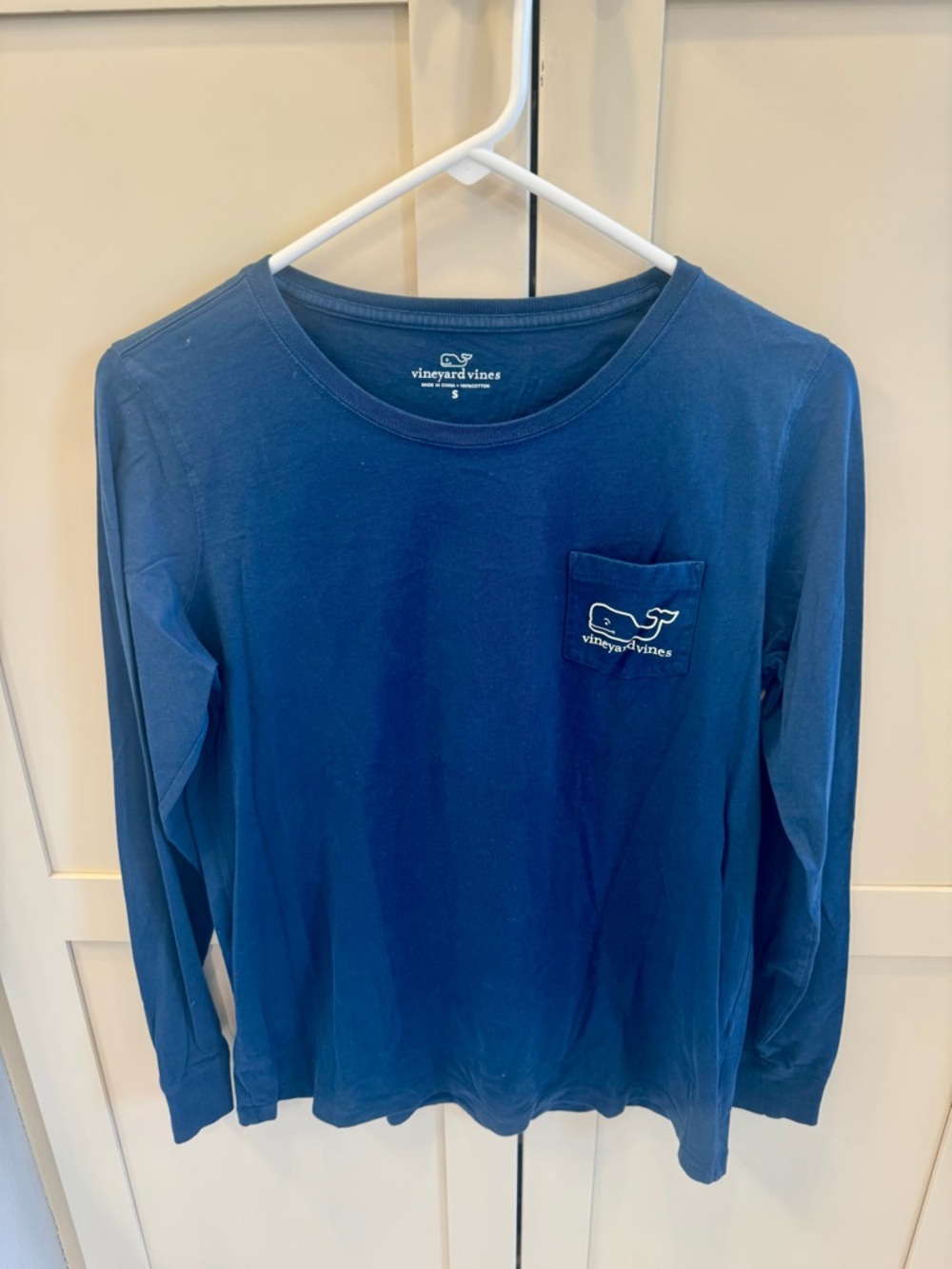 Vineyard Vines Deep Blue Long Sleeve Pocket Tee